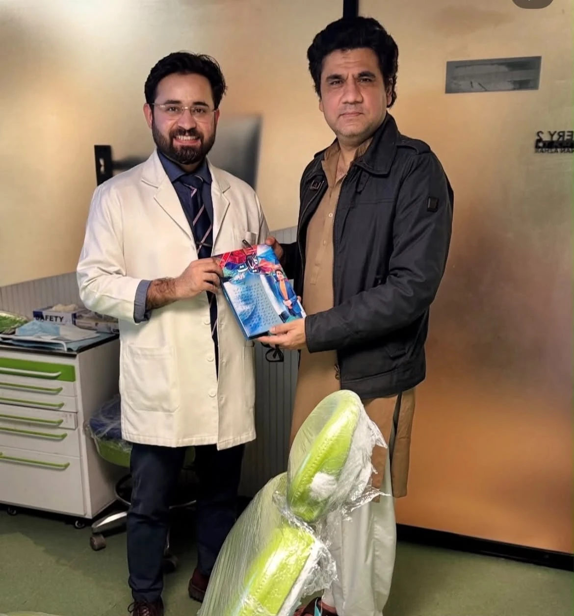 Wasi Shah with Dr. Syed Mannan Azhar at 32 Dental Care in Lahore