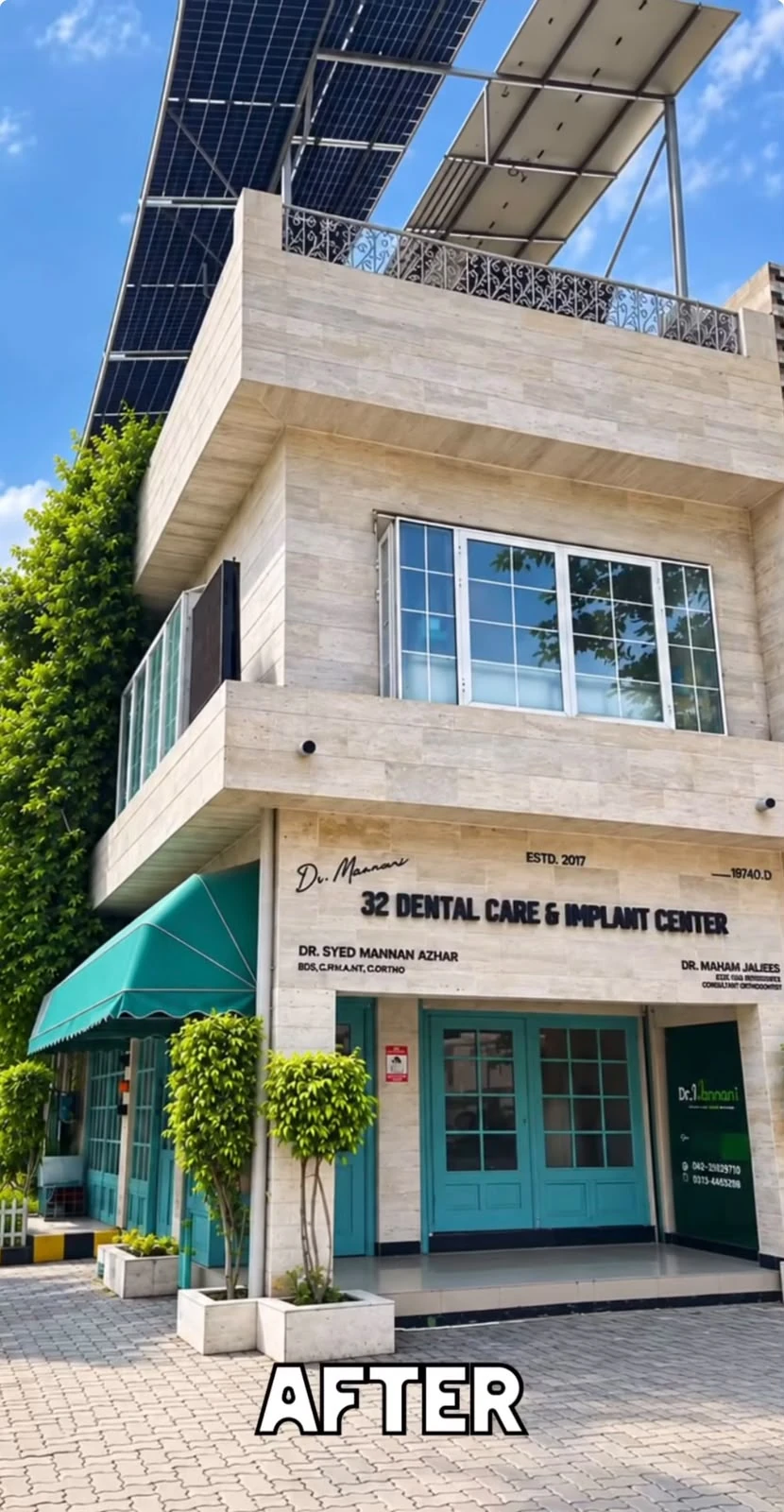 Exterior of Dr. Mannan’s 32 Dental Care & Implant Center in Model Town, Lahore