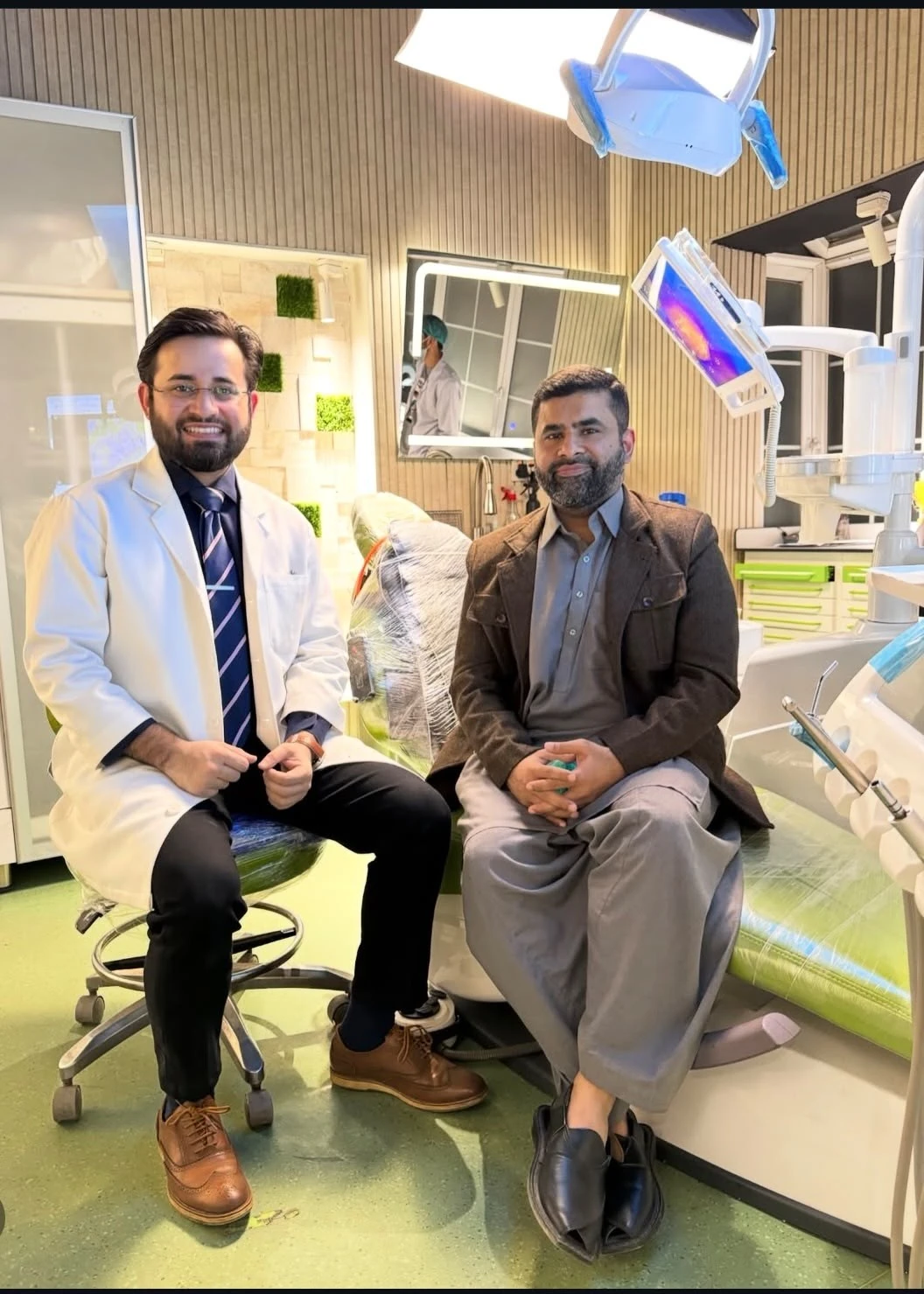 Aun Ali Khosa with Dr. Syed Mannan Azhar at 32 Dental Care in Lahore